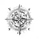 Compass with arrows tattoo design idea