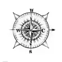 Compass with arrows tattoo design idea