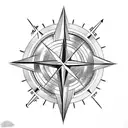 Compass with arrows tattoo design idea