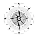 Compass with arrows tattoo design idea