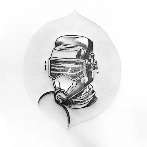 welder welding a pipe tattoo design idea