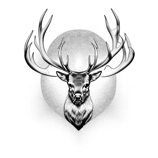 stag elk tattoo design idea