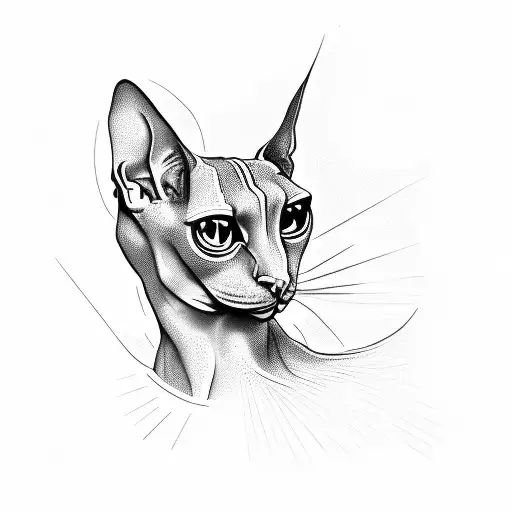 sphinx cat tattoo design idea