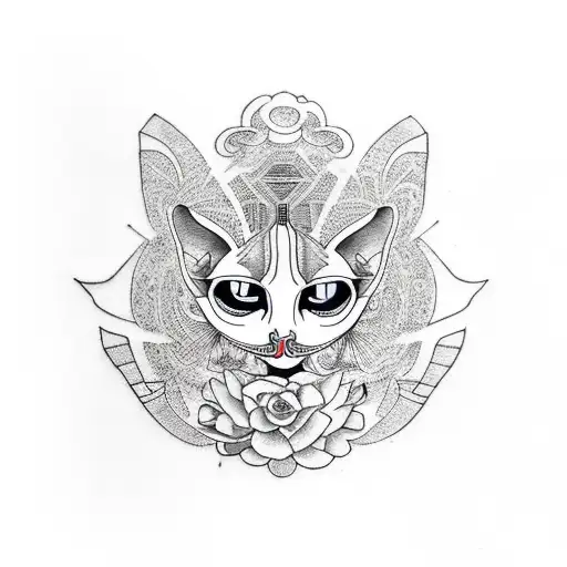 sphinx cat tattoo design idea