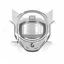 Biker with astronaut helmet on a motorcycle tattoo design idea