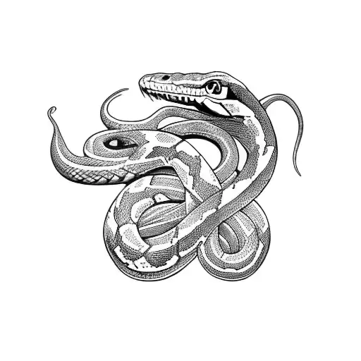 Dagger Penetration Snake tattoo design idea