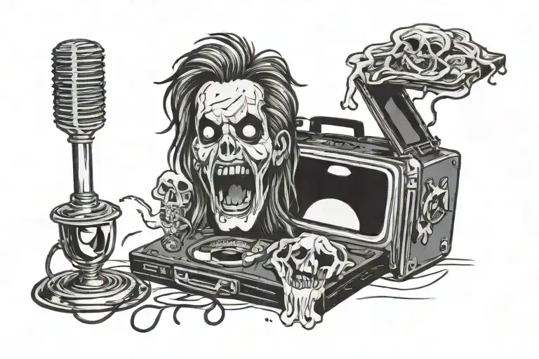 scary movie vhs tattoo design idea