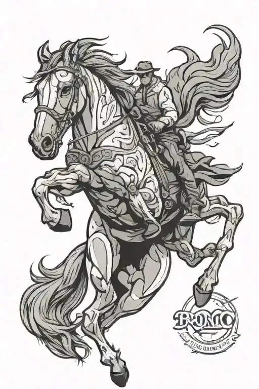 bronco tattoo design idea