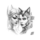 dc comics poison ivy and cat woman  tattoo design idea