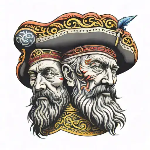Ukraine, Vyshyvanka, Cossacks force character tattoo design idea