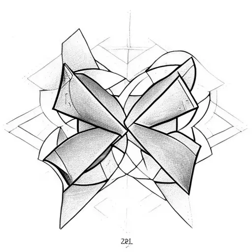 two triangles facing each other tattoo design idea