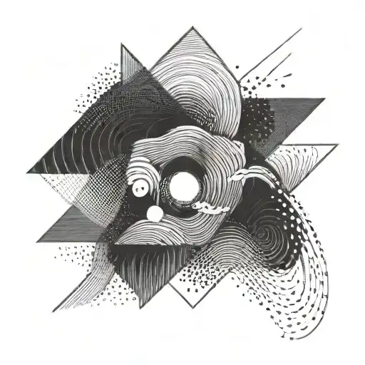 Abstract geometric design inspired by sound waves tattoo design idea