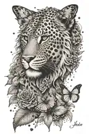 leo and butterfly for men tattoo design idea
