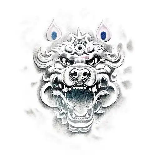 Foo Dog tattoo design idea