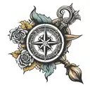 viking compass rose surrounded tattoo design idea