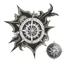 viking compass rose surrounded tattoo design idea