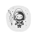 astronaut holding balloon tattoo design idea