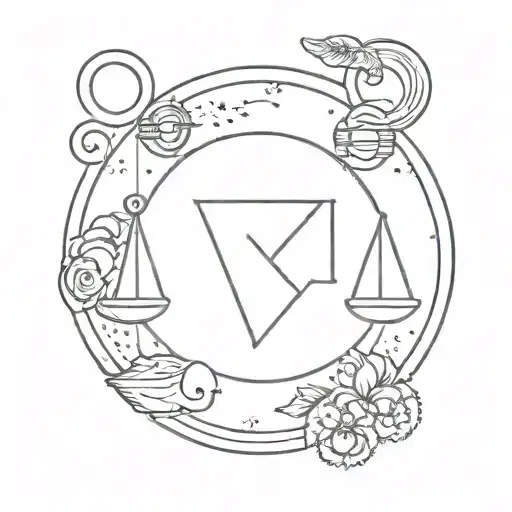 Leo saggitarrius and libra zodiac sign tattoo design idea