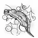 Chameleon tattoo design idea
