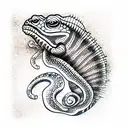 Chameleon tattoo design idea