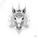 tribal with horse tattoo design idea