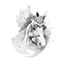 tribal with horse tattoo design idea