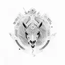 tribal with horse tattoo design idea