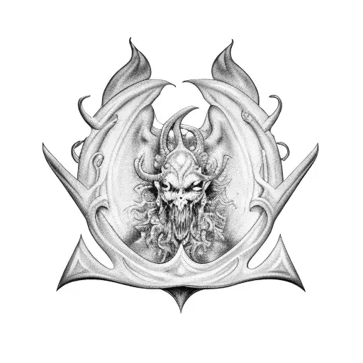 posiden trident tattoo design idea