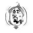 2pac god tattoo design idea