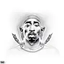 2pac god tattoo design idea