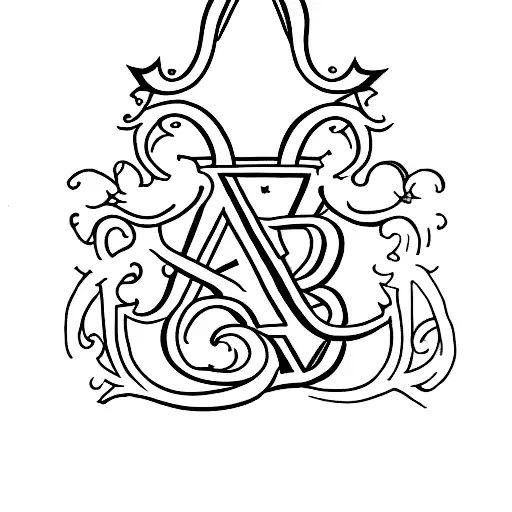 small tattoo of the letter A, which combines the roman numeral 5 and the word victorious tattoo design idea