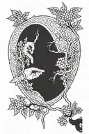 the creation of Adam hand growing a poison tree from the pointer finger tip tattoo design idea