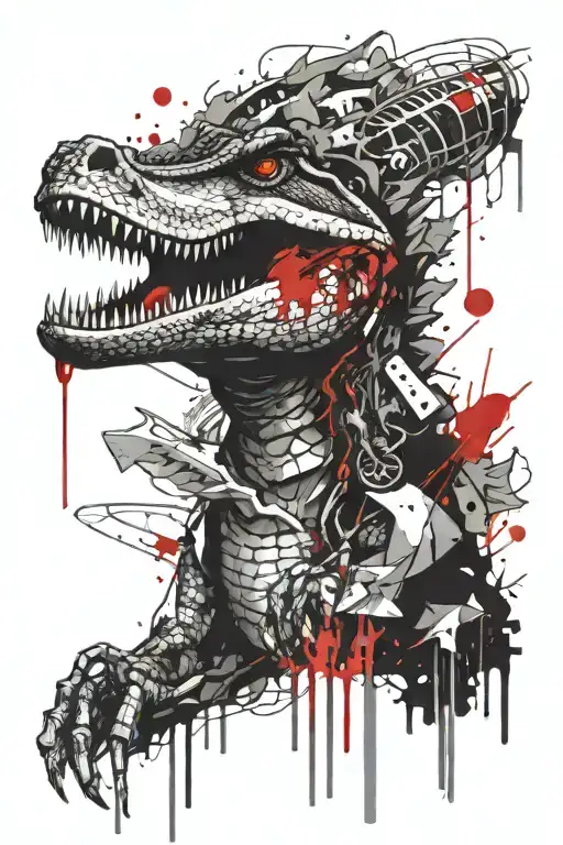 crocodile tattoo design idea