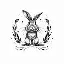 cute Rabbit with rifle tattoo design idea