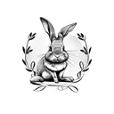 cute Rabbit with rifle tattoo design idea