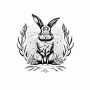 cute Rabbit with rifle tattoo design idea