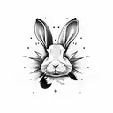 rabbit holding a rifle tattoo design idea