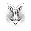 rabbit holding a rifle tattoo design idea