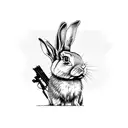rabbit holding a rifle tattoo design idea