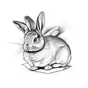 rabbit holding a rifle tattoo design idea