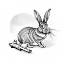 rabbit holding a rifle tattoo design idea