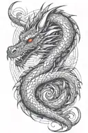 Fire dragon wrapped arms around herself tattoo design idea