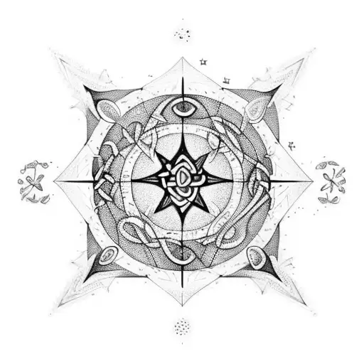A Celtic-inspired design featuring a constellation map of the universe, symbolizing the vastness of the cosmos and your passion for natural history. tattoo design idea