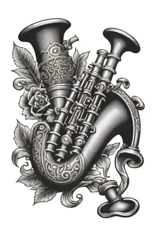 Colombian bagpipe tattoo design idea