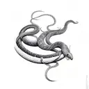 Dove on top of snake  tattoo design idea