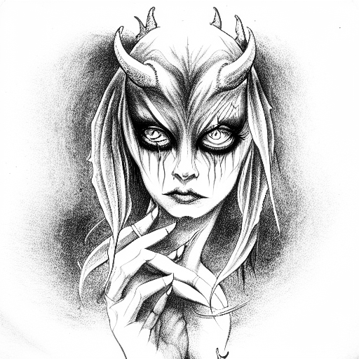 devil whispering tattoo design idea