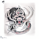 devil whispering tattoo design idea