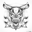 devil whisper tattoo design idea