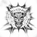 devil whisper tattoo design idea