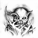 devil whispering tattoo design idea